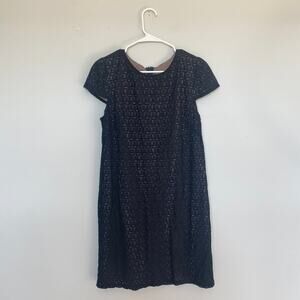 Suzi Chin Womens Dress 10 Black Lace Cap Sleeve Whimsigoth Dark Romantic Witchy